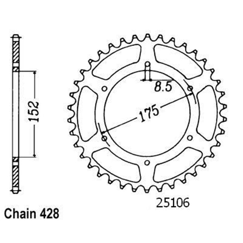 Couronne Yamaha Dtr/Tdr 125 1989-1992 - 428 - 53 Dents - Similaire JTR839