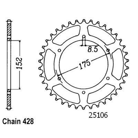 Couronne Yamaha Dtr/Tdr 125 1989-1992 - 428 - 53 Dents - Similaire JTR839