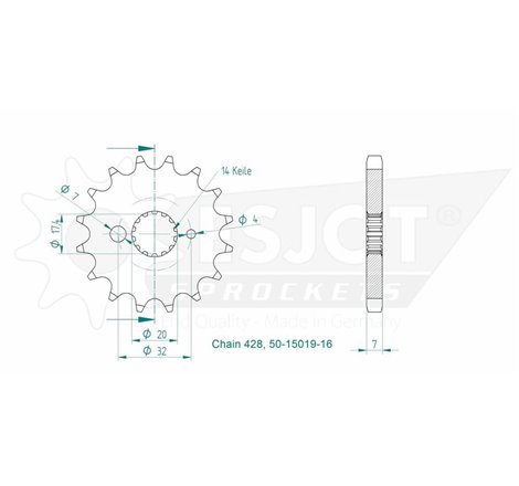 Couronne Tzr 125 Belgarda - 428 - 51 Dents