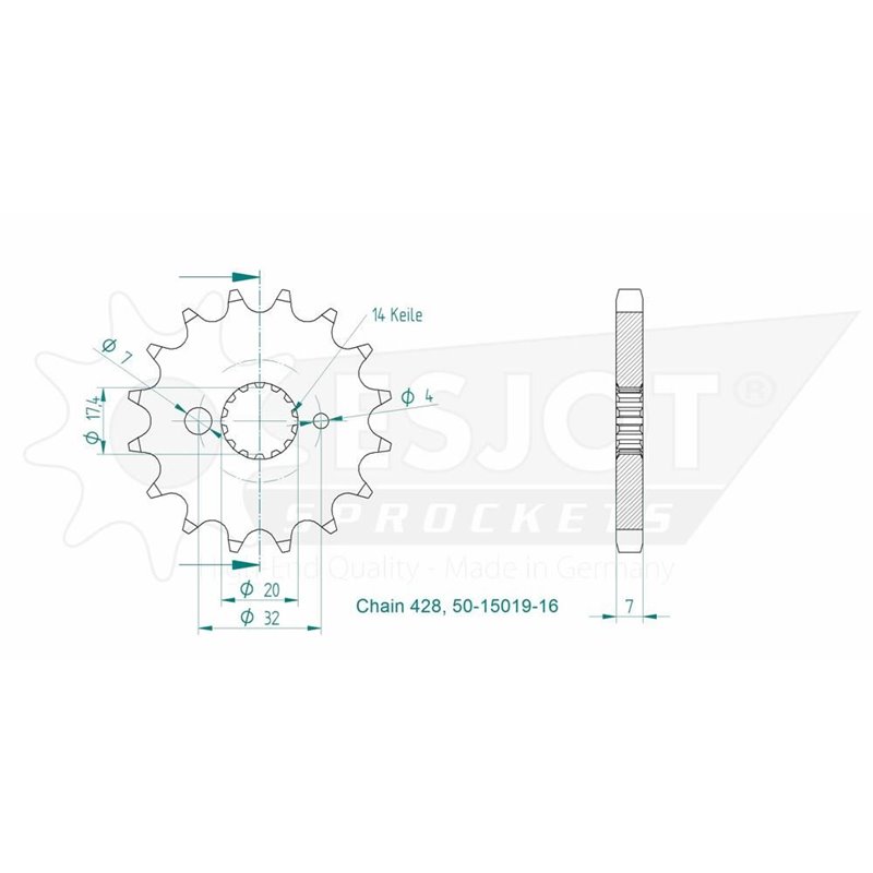 Couronne Tzr 125 Belgarda - 428 - 51 Dents