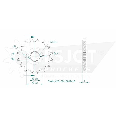 Couronne Tzr 125 Belgarda - 428 - 51 Dents