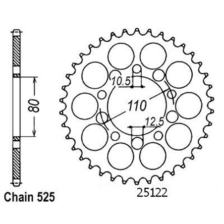 Couronne Cb 750 Sevenfyfty 1992 - 525 - 40 Dents - Similaire JTR1332