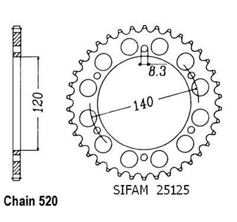 Couronne En 500 Classic 1996-1998 - 520 - 42 Dents - Similaire JTR475