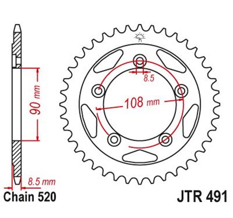 Couronne - 520 - 38 Dents - Similaire JTR491