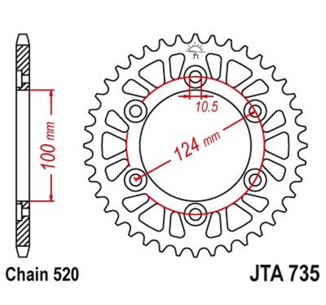 Couronne Ducati 600 Super Sport - 520 - 36 Dents - Similaire JTA735