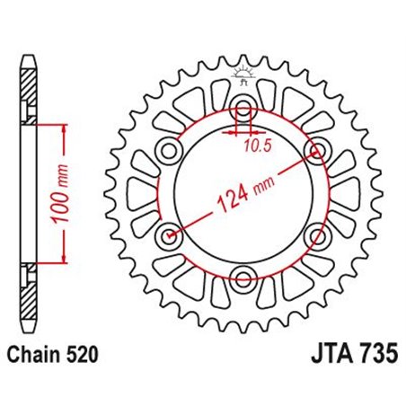 Couronne Ducati 600 Super Sport - 520 - 36 Dents - Similaire JTA735