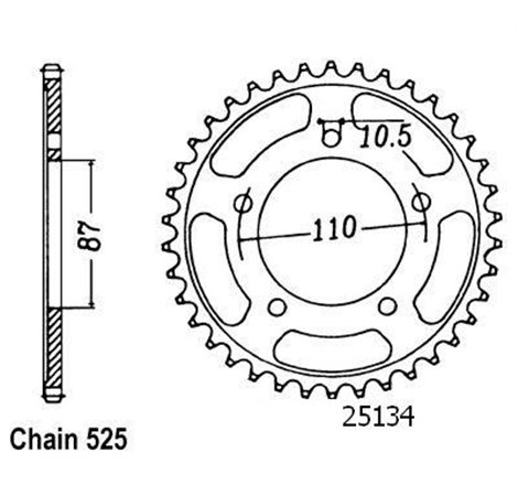 Couronne Suzuki Sv 650 S 1999-2001 - 525 - 44 Dents - Similaire JTR807