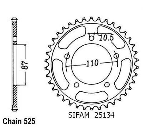 Couronne Gsf 400 Bandit 1993-1996 - 525 - 46 Dents - Similaire JTR807