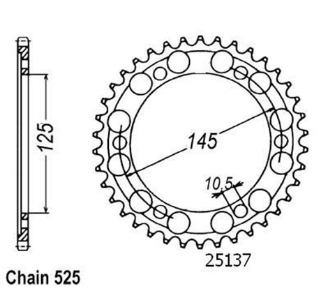 Couronne Tdm 850 1996-1998 - 525 - 42 Dents - Similaire JTR867