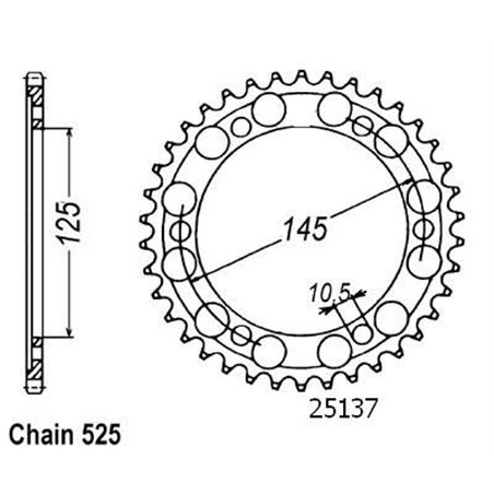 Couronne Tdm 850 1996-1998 - 525 - 42 Dents - Similaire JTR867