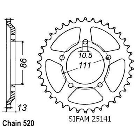 Couronne 600 Nord-west 1991-1994 - 520 - 43 Dents - Similaire JTR611