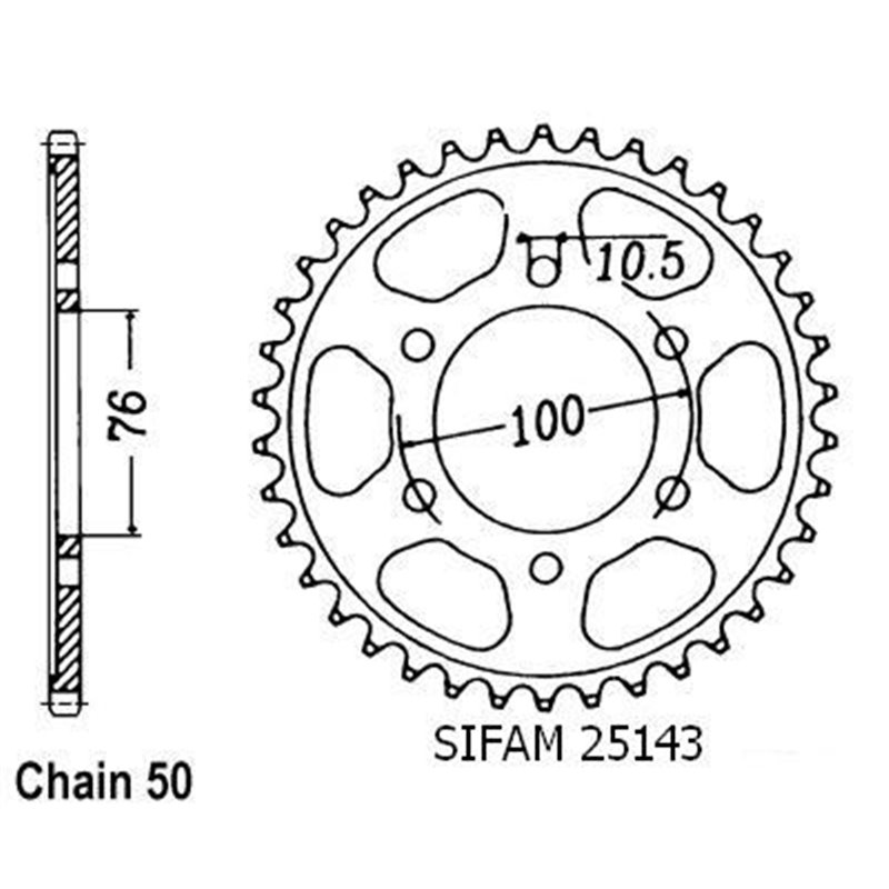 Couronne Gsx-r 750 1990-1992 - 530 - 43 Dents - Similaire JTR816