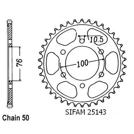 Couronne Gsx-r 750 1990-1992 - 530 - 43 Dents - Similaire JTR816