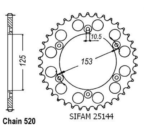 Couronne 600 Xr 1991-2001 Acier - 520 - 38 Dents - Similaire JTR288