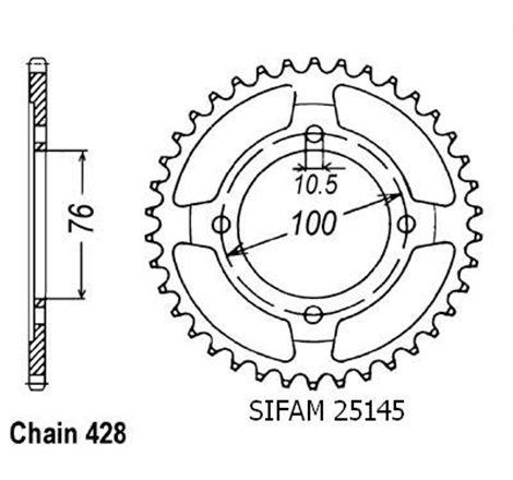 Couronne Rg 125 Wolff/Fun 1992 - 428 - 47 Dents - Similaire JTR1806