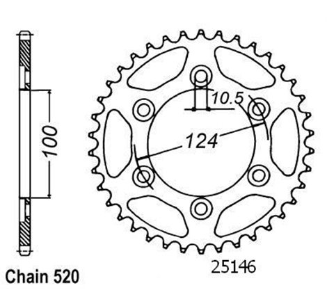 Couronne Ducati 900 Monster Z3 - 520 - 39 Dents - Similaire JTR735