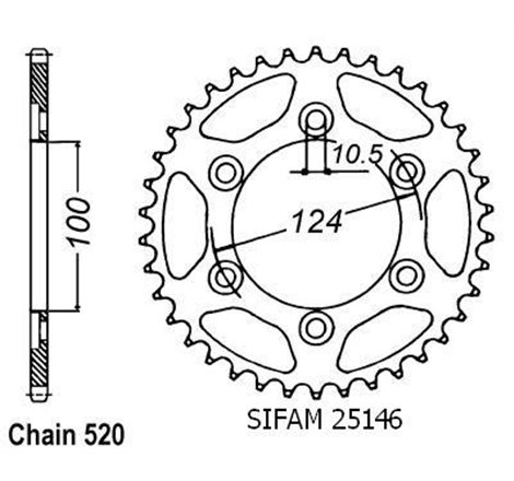 Couronne Ducati 620 Monster - 520 - 48 Dents - Similaire JTR735