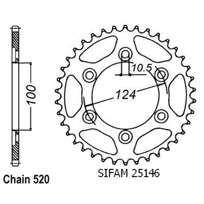 Couronne Ducati 620 Monster - 520 - 48 Dents - Similaire JTR735