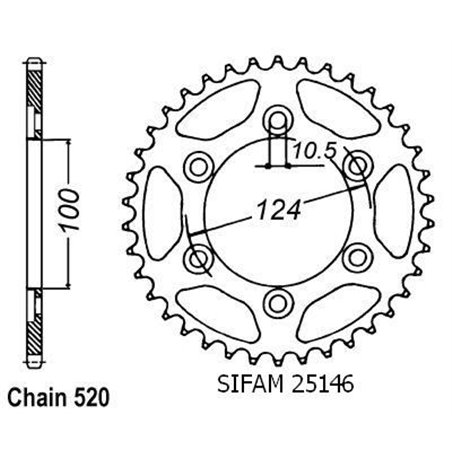 Couronne Ducati 620 Monster - 520 - 48 Dents - Similaire JTR735