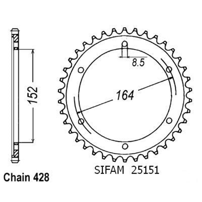 Couronne Sr 500 1991-1995 - 428 - 55 Dents - Similaire JTR1839