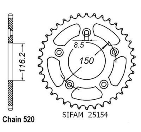 Couronne 250 Rs 1995-1999 - 520 - 42 Dents - Similaire JTR28