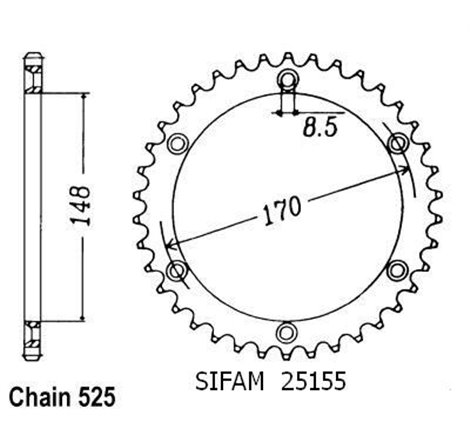 Couronne Dr 800 S 1994-1996 - 525 - 41 Dents - Similaire JTR1821