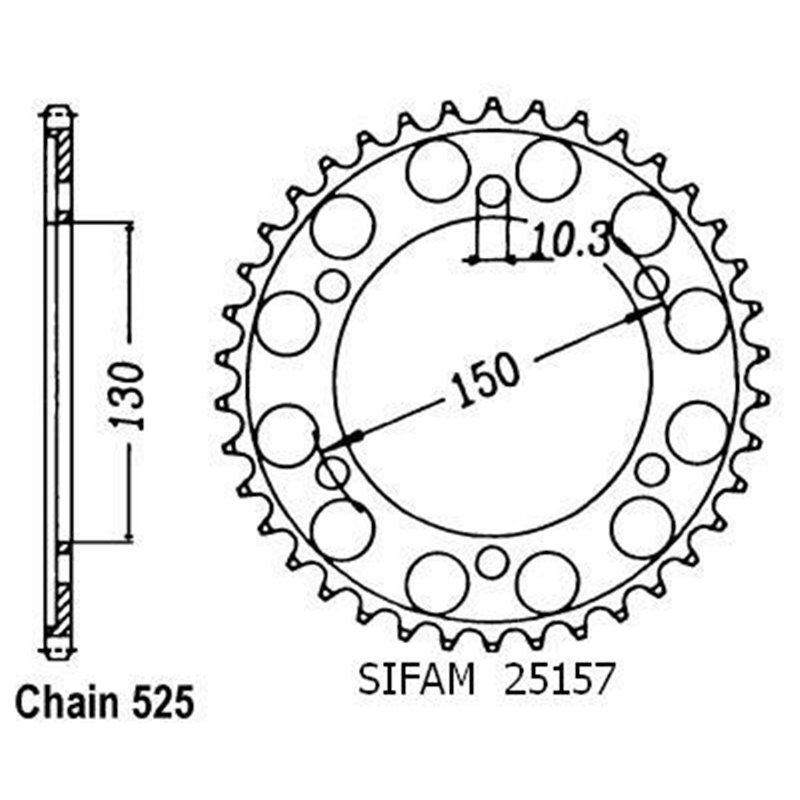 Couronne 850 Trx 1996-1998 - 525 - 39 Dents - Similaire JTR300