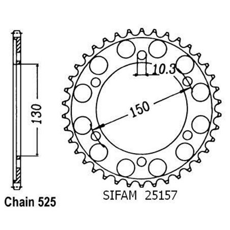 Couronne 850 Trx 1996-1998 - 525 - 39 Dents - Similaire JTR300