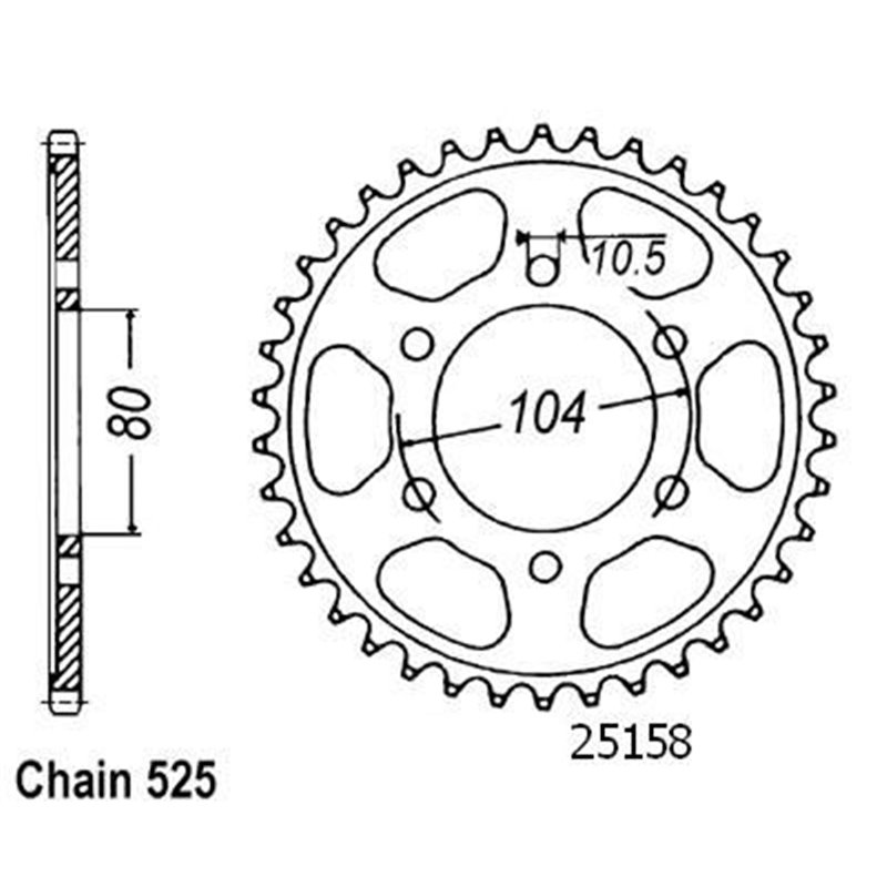 Couronne Zx-10r Ninja 2004 - 525 - 39 Dents - Similaire JTR1489