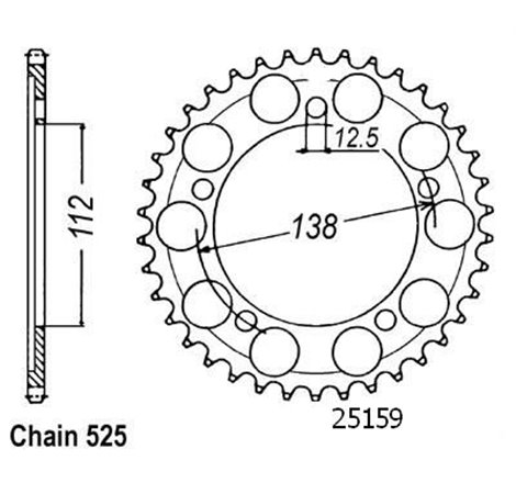 Couronne Vt 750 C Shadow 1997-2000 - 525 - 41 Dents - Similaire JTR1304