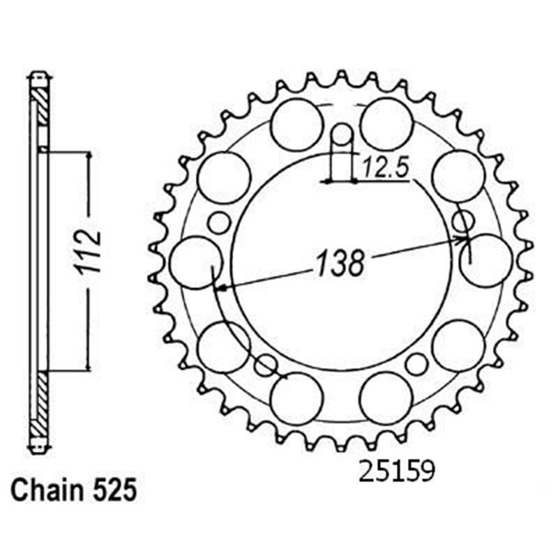 Couronne Vt 750 C Shadow 1997-2000 - 525 - 41 Dents - Similaire JTR1304