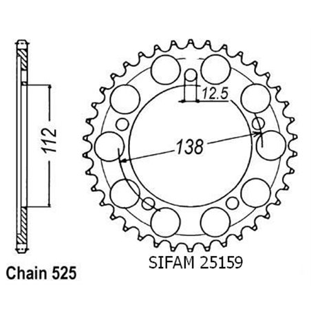 Couronne Cbr600f 1999-2000 - 525 - 45 Dents - Similaire JTR1304