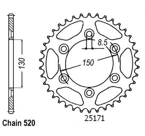 Couronne Yamaha 125/250/400 Yz/Wr 99 04 - 520 - 49 Dents - Similaire JTR245