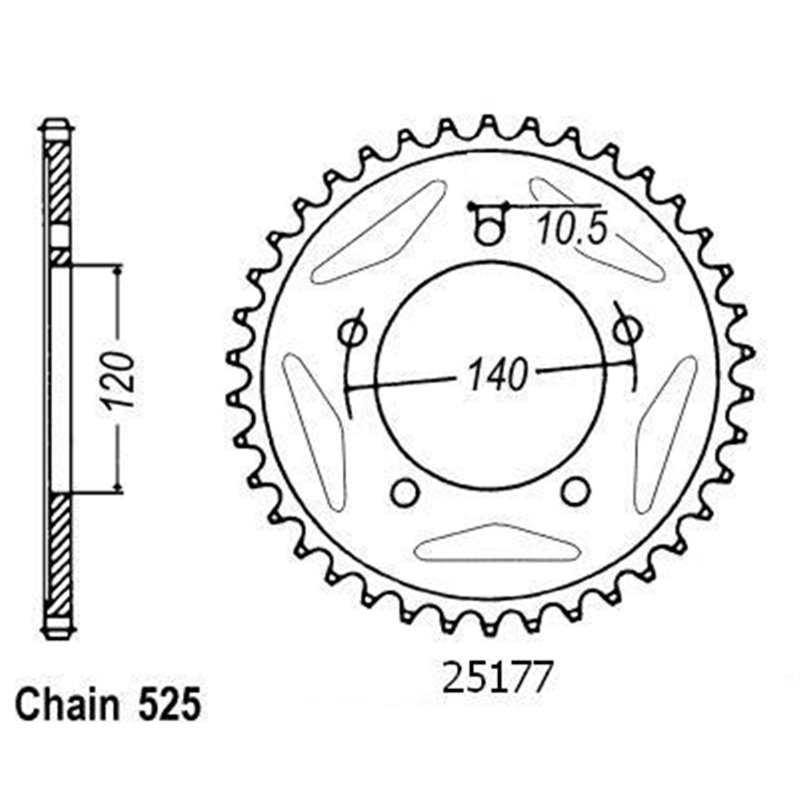 Couronne Gsx-r 750 2000-2001 - 525 - 45 Dents - Similaire JTR1792