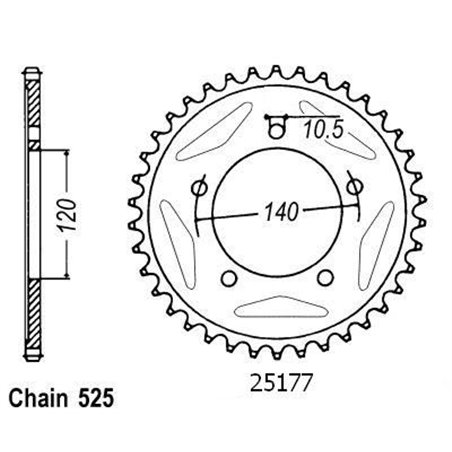 Couronne Gsx-r 750 2000-2001 - 525 - 45 Dents - Similaire JTR1792