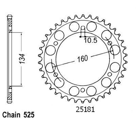 Couronne Cbr 600 Rr 2007 - 525 - 41 Dents - Similaire JTR1307