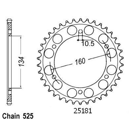 Couronne Cbr 600 Rr 2007 - 525 - 41 Dents - Similaire JTR1307