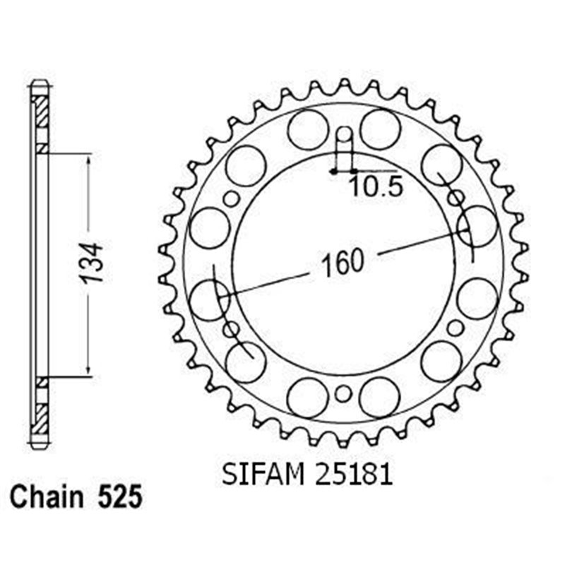 Couronne Honda Cbr 600 Rr 2003 - 525 - 43 Dents - Similaire JTR1307