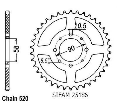 Couronne Honda - 520 - 45 Dents - Similaire JTR273