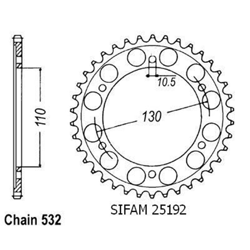 Couronne Yamaha Yfz-r6 2003 - 532 - 48 Dents - Similaire JTR1875