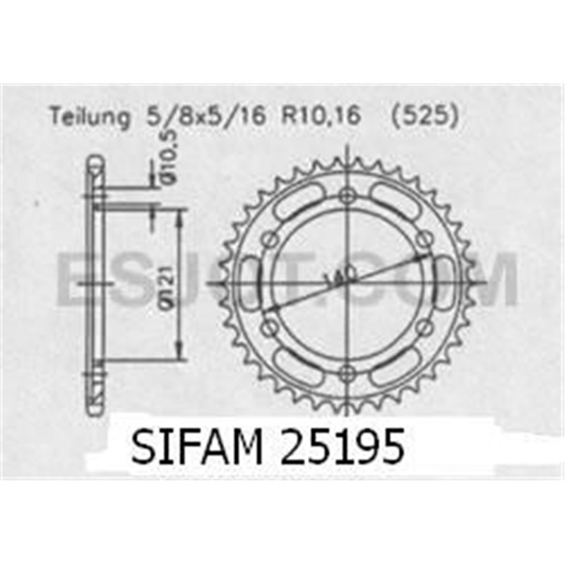 Couronne Cagiva 650 Raptor - 525 - 45 Dents