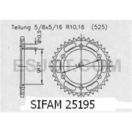 Couronne Cagiva 650 Raptor - 525 - 45 Dents