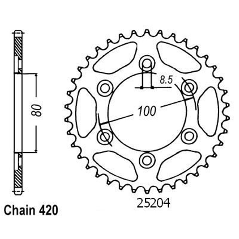 Couronne Rieju 50 Rr Sm/Spike - 420 - 48 Dents - Similaire JTR1076