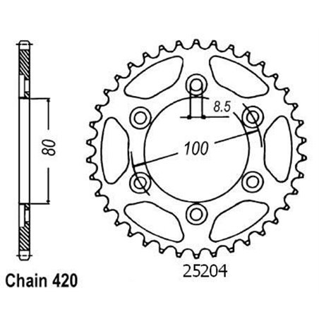 Couronne Rieju 50 Rr Sm/Spike - 420 - 48 Dents - Similaire JTR1076