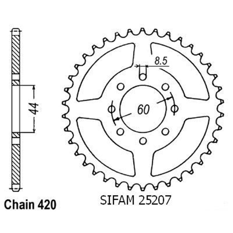 Couronne 50 Dtr/X-limit - 5 Trous - 420 - 48 Dents - Similaire JTR2078