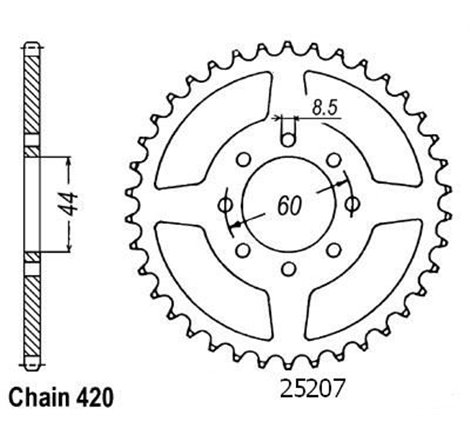 Couronne 50 Dtr/X-limit - 5 Trous - 420 - 52 Dents - Similaire JTR2078