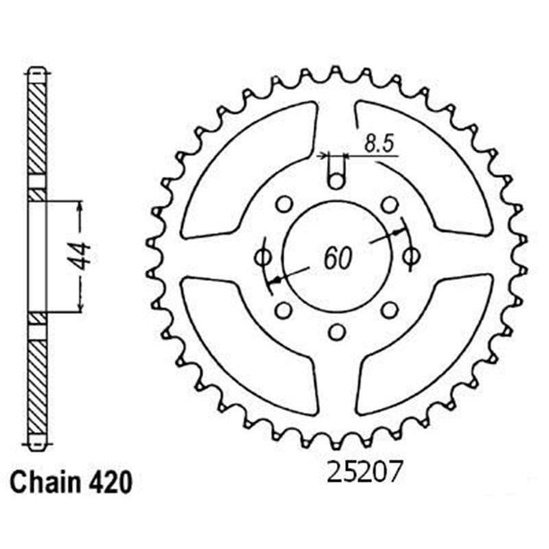 Couronne 50 Dtr/X-limit - 5 Trous - 420 - 52 Dents - Similaire JTR2078