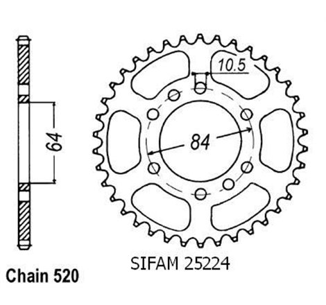 Couronne Quad 400 Kfx/Ltz - 520 - 40 Dents - Similaire JTR1826