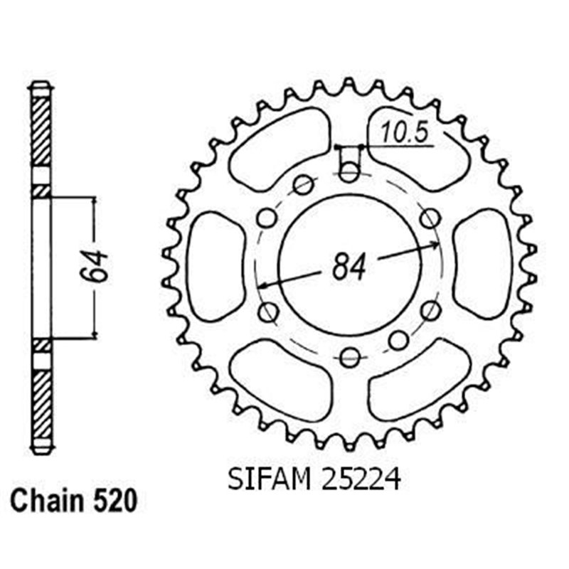 Couronne Quad 400 Kfx/Ltz - 520 - 40 Dents - Similaire JTR1826