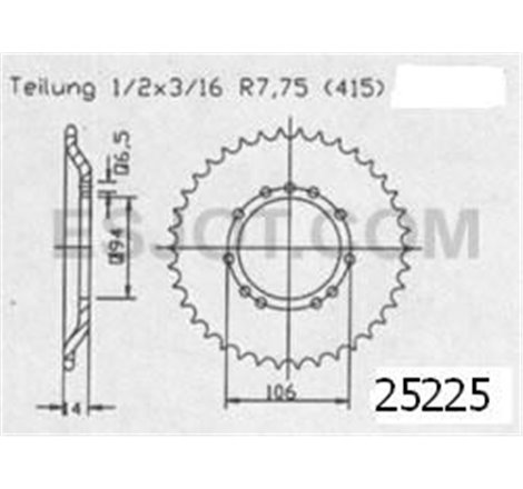 Couronne Ktm 50 Sx Pro 2001-2003 - 415 - 44 Dents - Similaire JTR5225